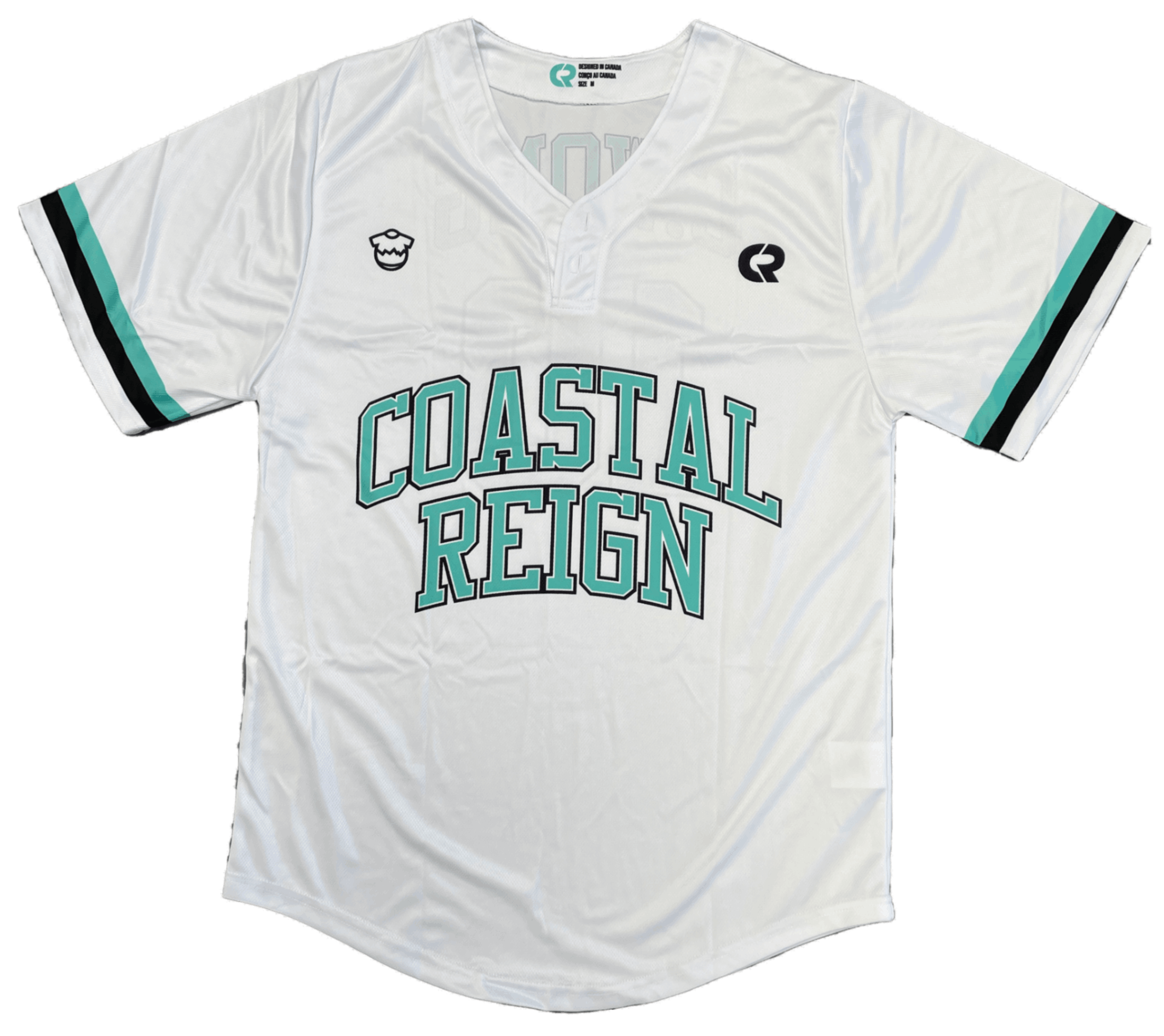 Custom Sublimated Two Button Youth Baseball Jersey Coastal Reign